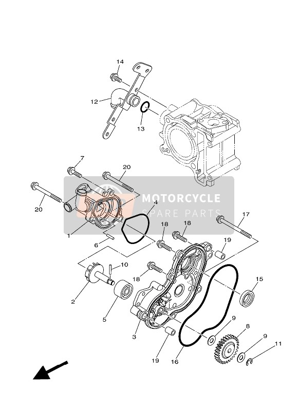 Yamaha MW125 2016 Water Pump for a 2016 Yamaha MW125